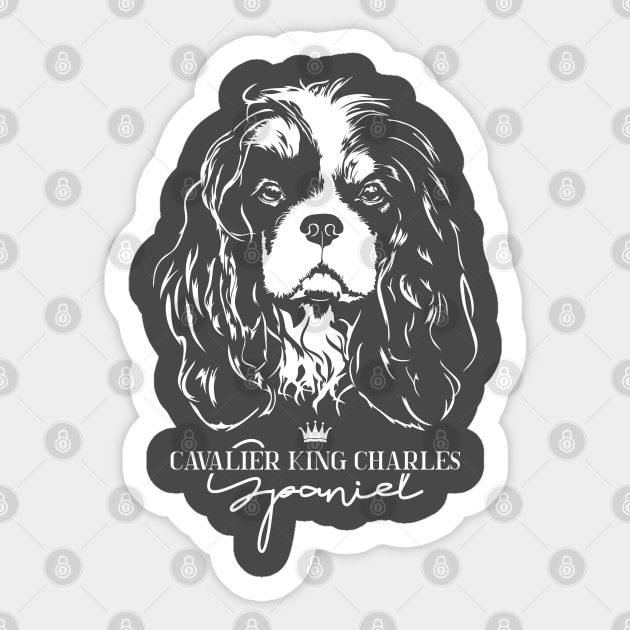 Cavalier King Charles Spaniel dog lover portrait Sticker by wilsigns